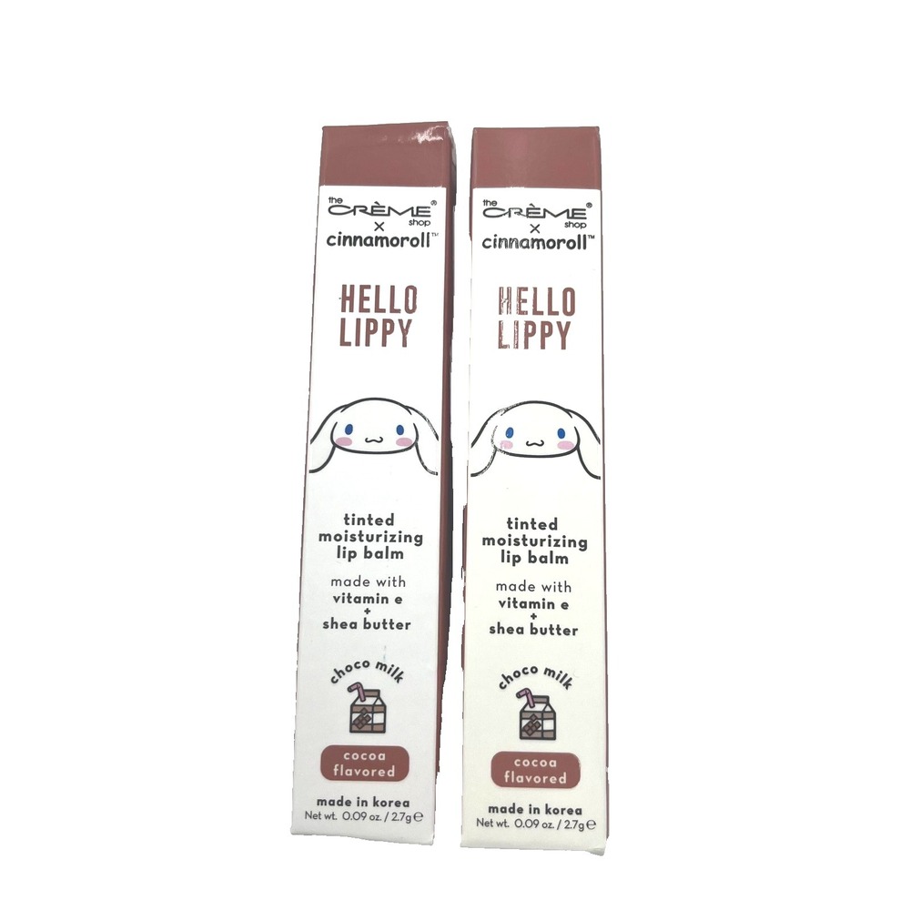 New-The Creme Shop‎ Cinnamoroll Hello Lippy Tinted Lip Balm Choco Milk x 2